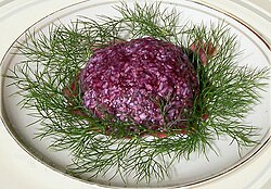 Desert met venkel als garnering