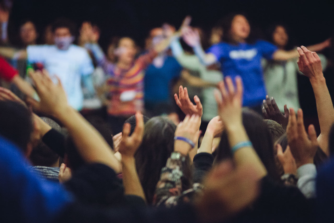 Hands in the air at a benefit concert