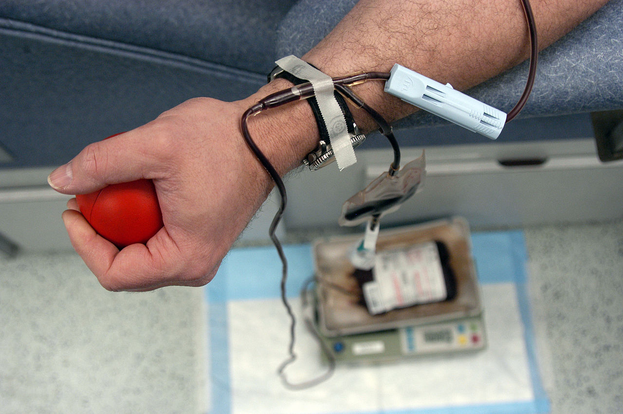 donating blood during the blood drive