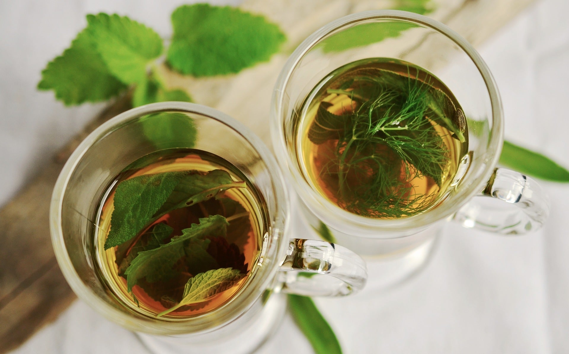 two glasses of herbal tea